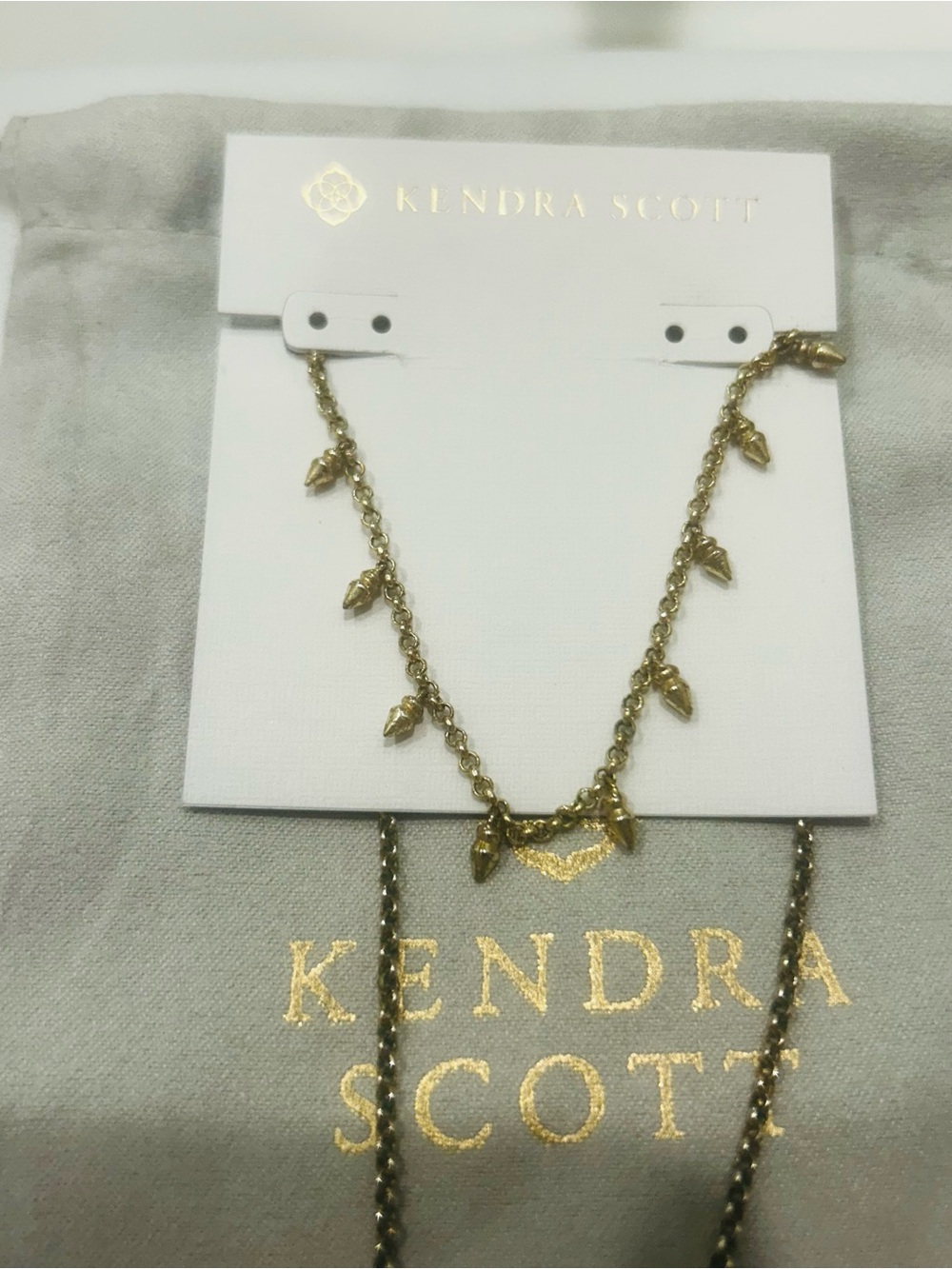 Kendra Scott Gold Leaf Charm Necklace - Gold